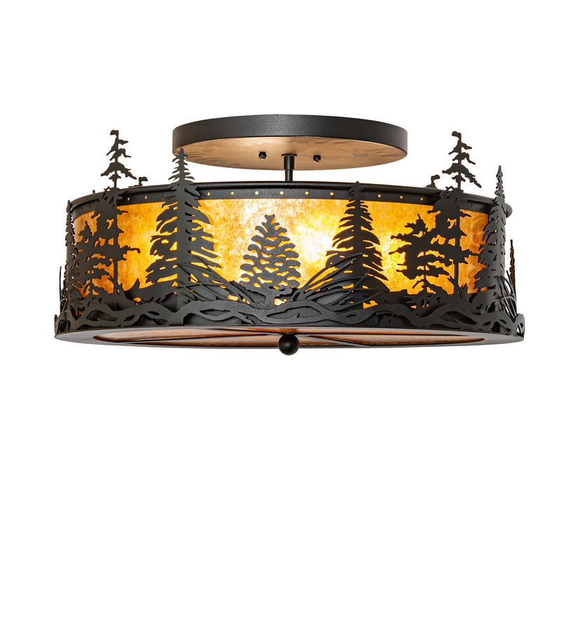 Meyda Tiffany 270091 Four Light Semi-Flushmount, Textured Black
