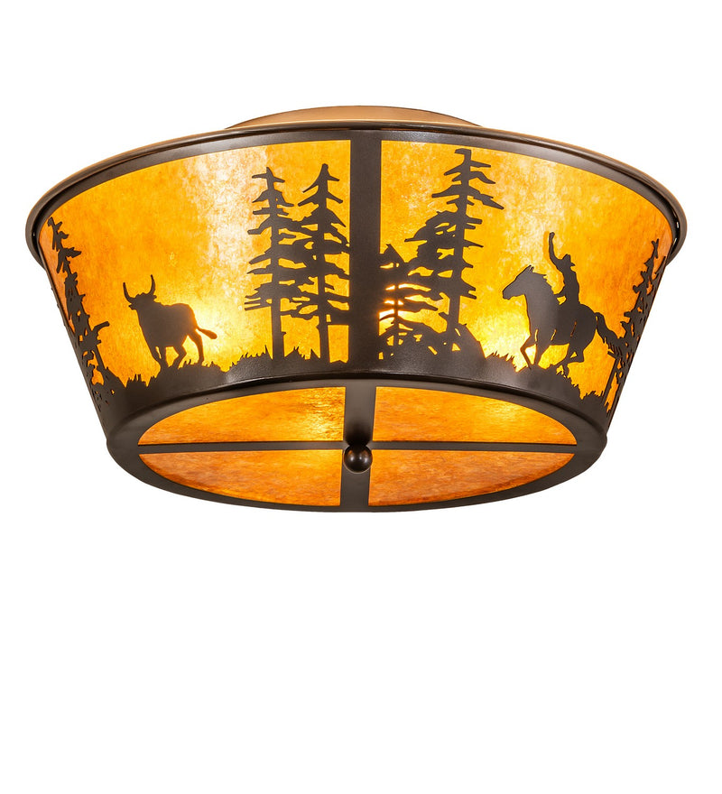 Meyda Tiffany 274546 Four Light Flushmount, Bronze
