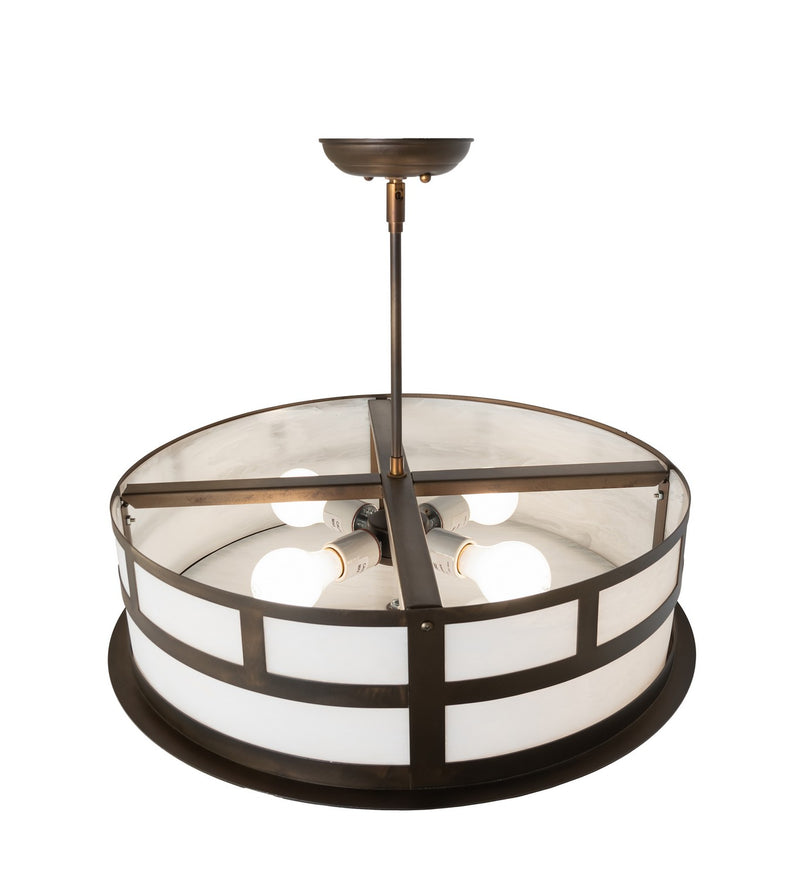 Meyda Tiffany 274912 Four Light Pendant, Antique Copper