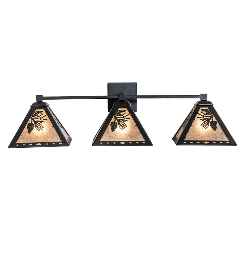 Meyda Tiffany 275046 Three Light Wall Sconce, Textured Black