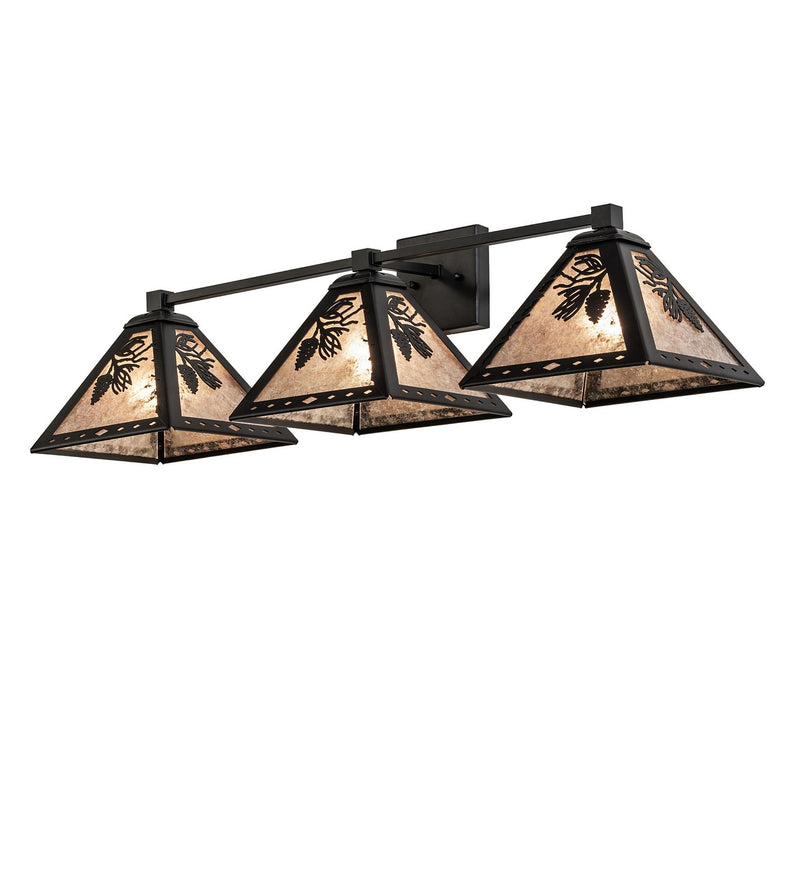 Meyda Tiffany 275046 Three Light Wall Sconce, Textured Black