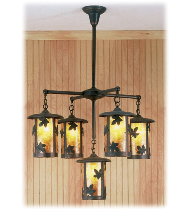 Meyda Tiffany 51995 Five Light Chandelier, Craftsman Brown