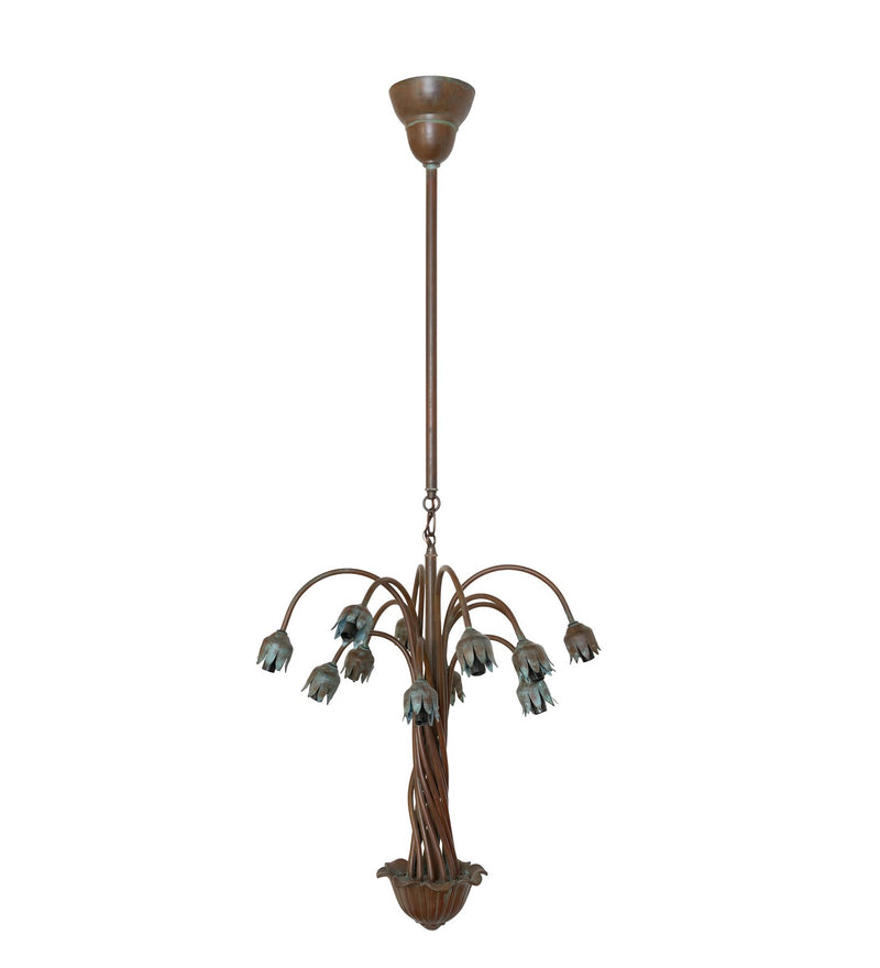 Meyda Tiffany 69485 12 Light Chandelier Hardware, Natural Bronze Verdigris