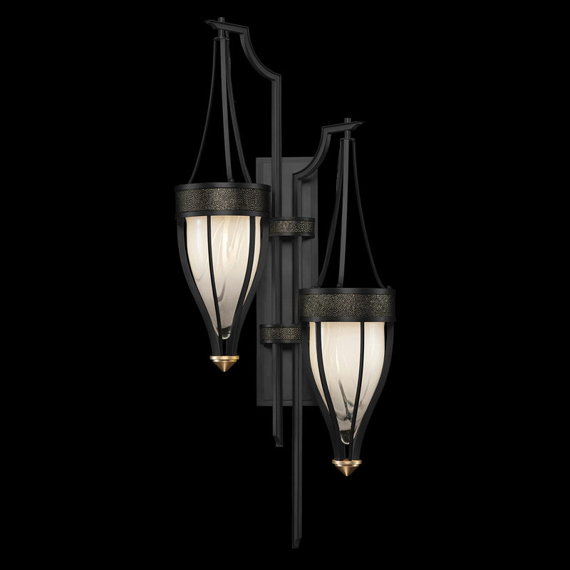 Fine Art 100046-113 Two Light Wall Sconce, Black