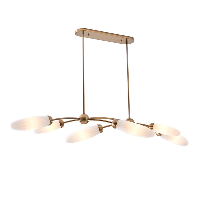 Kalco 520661WB Six Light Island Pendant, Winter Brass