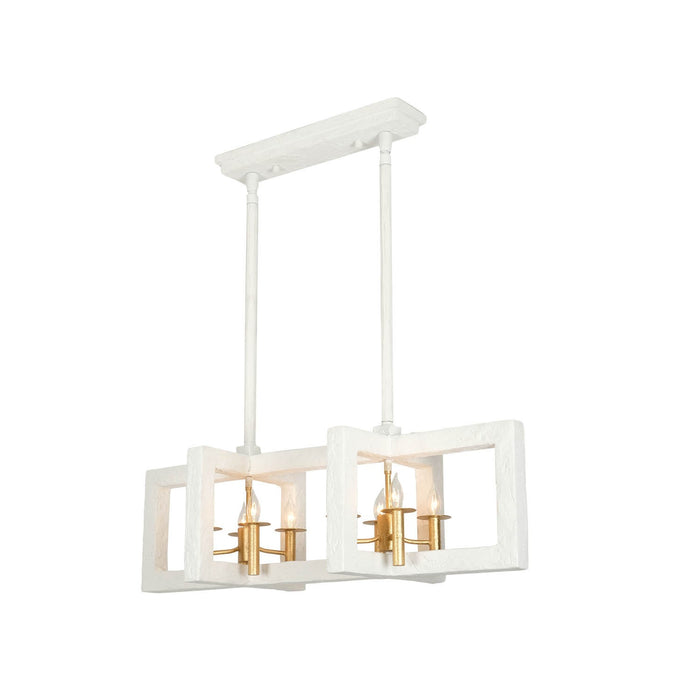 Kalco 522268SGLW Eight Light Island Pendant, Soft Gold and White