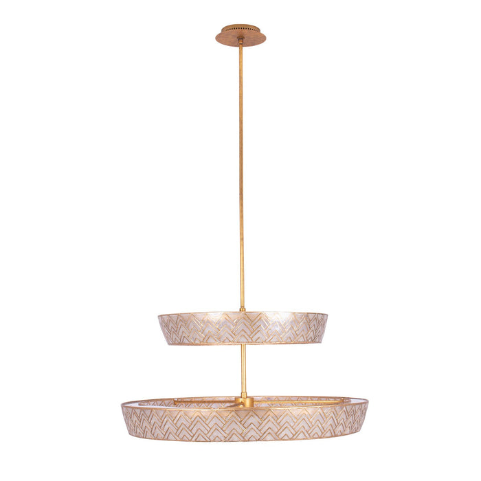 Kalco 523157OL LED Pendant, Oxidized Gold Leaf