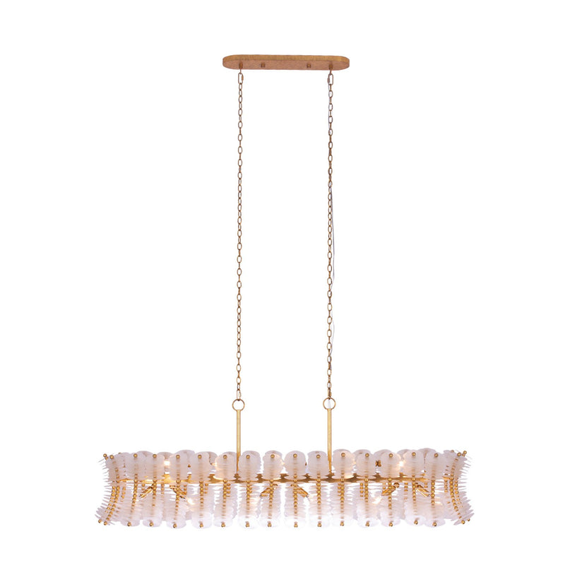 Kalco 523661OL 12 Light Island Pendant, Oxidized Gold Leaf