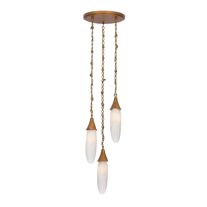 Kalco 523956WGL Three Light Pendant, Warm Gold