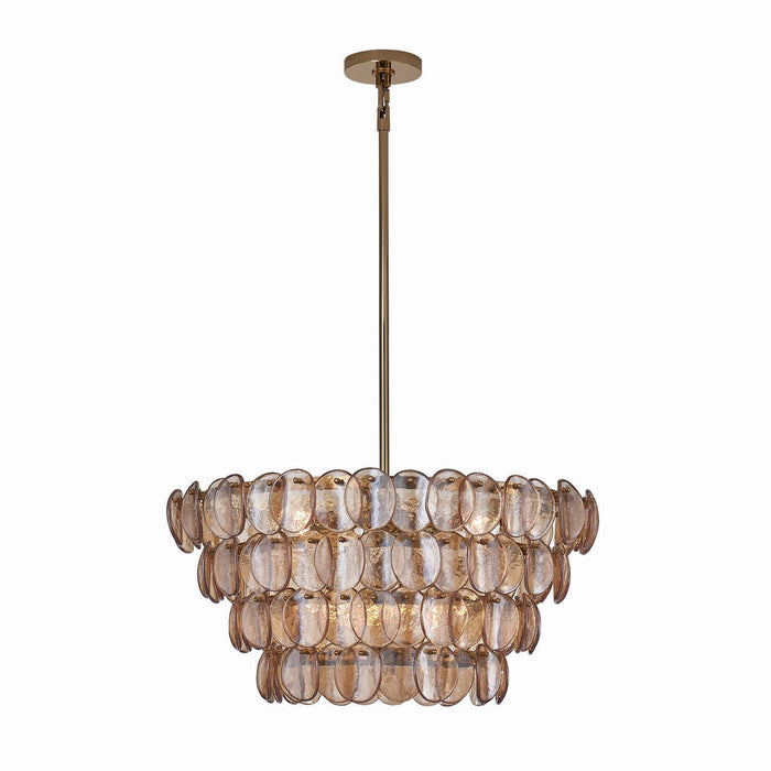 Kalco 524655PWB Eight Light Pendant, Polished Winter Brass