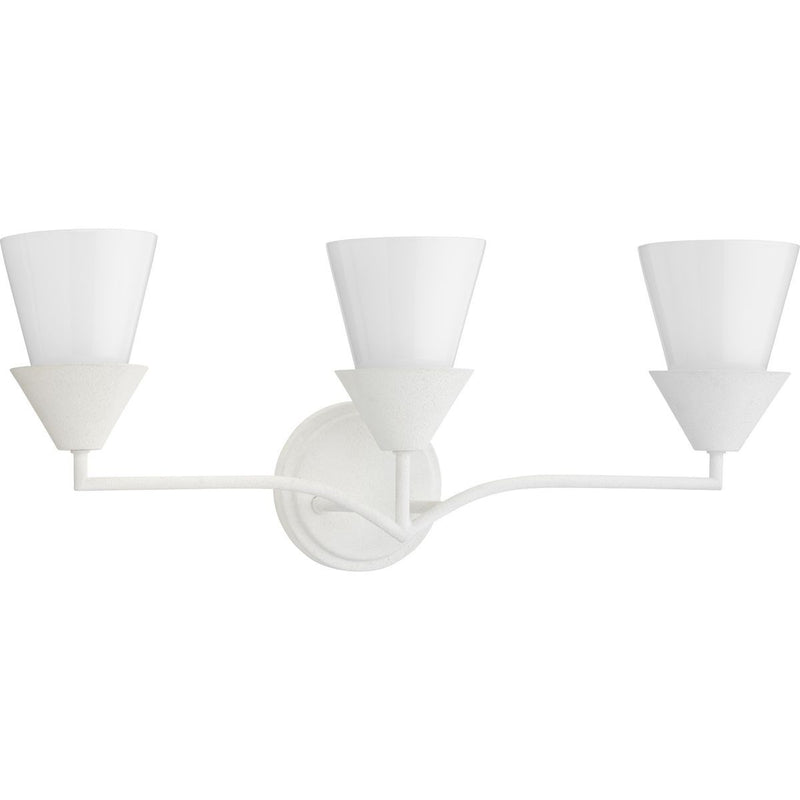 Progress Lighting P300497-197 Three Light Bath, White Plaster