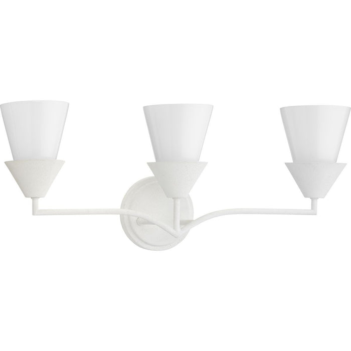 Progress Lighting P300497-197 Three Light Bath, White Plaster