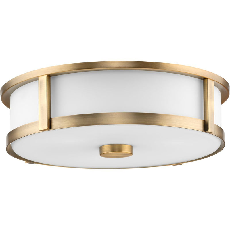 Progress Lighting P350281-163 Three Light Flushmount, Vintage Brass