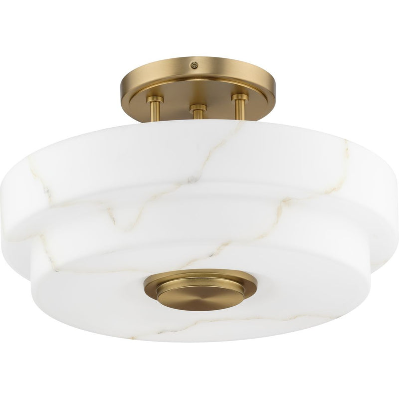 Progress Lighting P350284-109 Three Light Semi-Flush Mount, Brushed Bronze