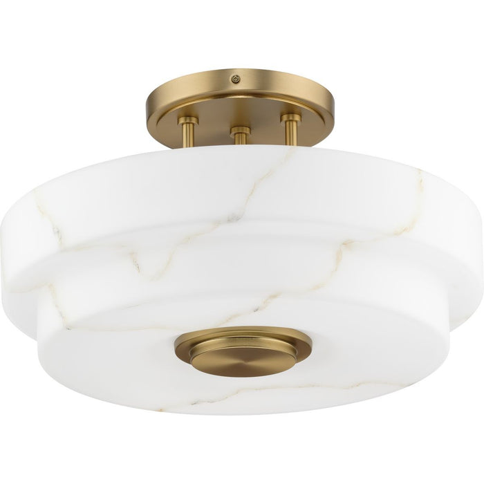 Progress Lighting P350284-109 Three Light Semi-Flush Mount, Brushed Bronze