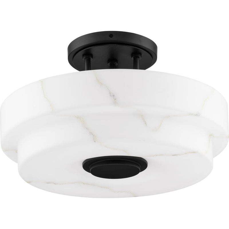 Progress Lighting P350284-31M Three Light Semi-Flush Mount, Matte Black