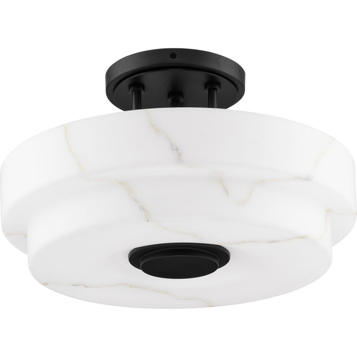 Progress Lighting P350284-31M Three Light Semi-Flush Mount, Matte Black