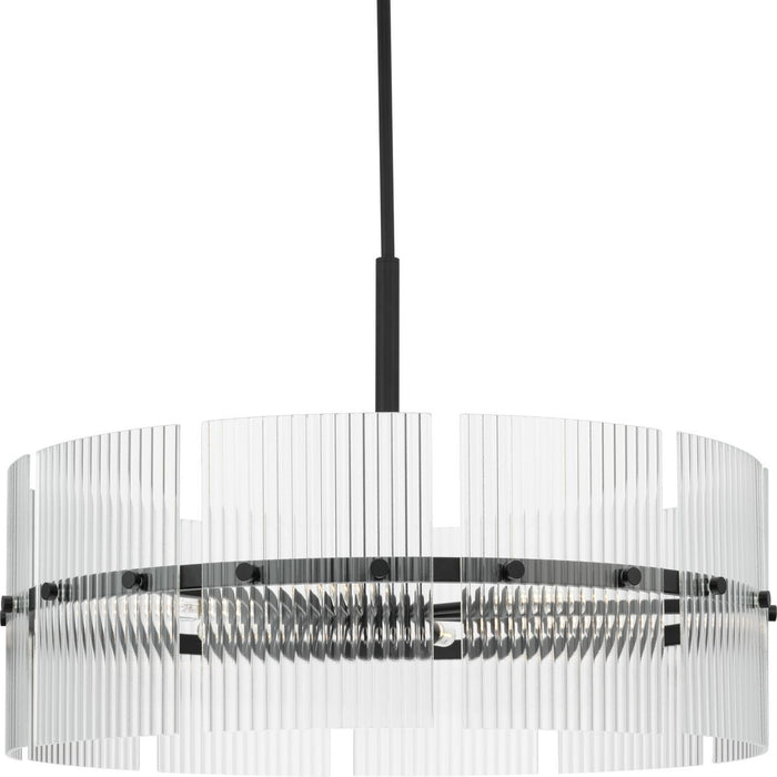 Progress Lighting P400389-31M Six Light Chandelier, Matte Black
