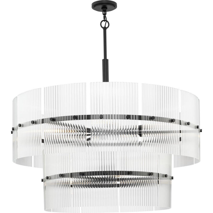 Progress Lighting P400390-31M Nine Light Chandelier, Matte Black