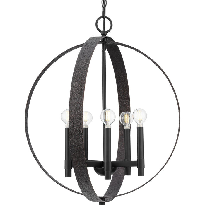 Progress Lighting P400391-31M Five Light Chandelier, Matte Black