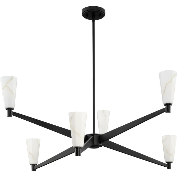 Progress Lighting P400395-31M Six Light Chandelier, Matte Black