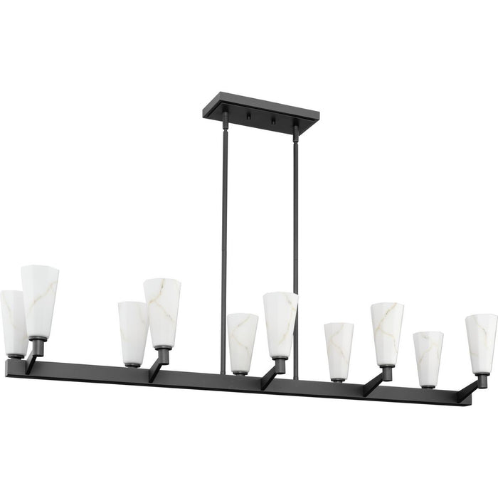 Progress Lighting P400396-31M Ten Light Linear Chandelier, Matte Black
