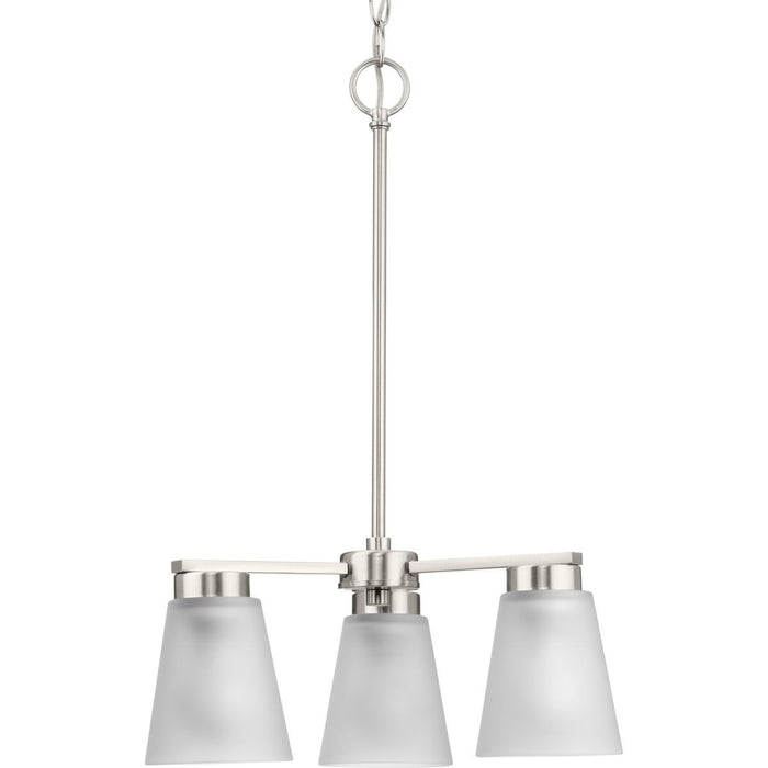 Progress Lighting P400400-009 Three Light Chandelier, Brushed Nickel
