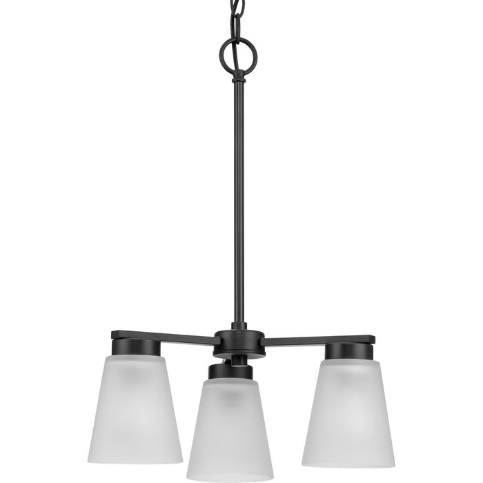 Progress Lighting P400400-31M Three Light Chandelier, Matte Black