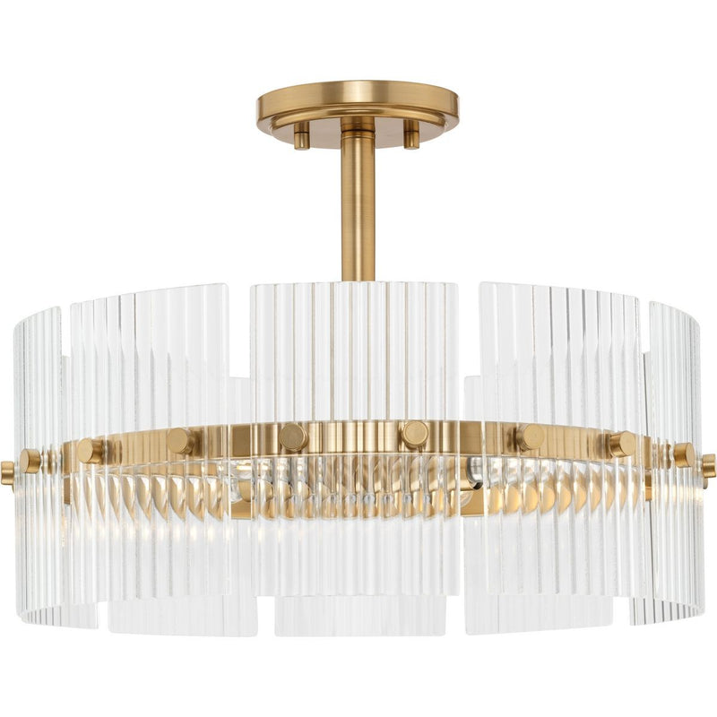 Progress Lighting P500456-205 Four Light Pendant, Soft Gold
