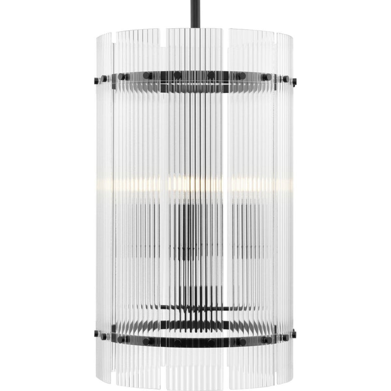 Progress Lighting P500457-31M Six Light Foyer Pendant, Matte Black