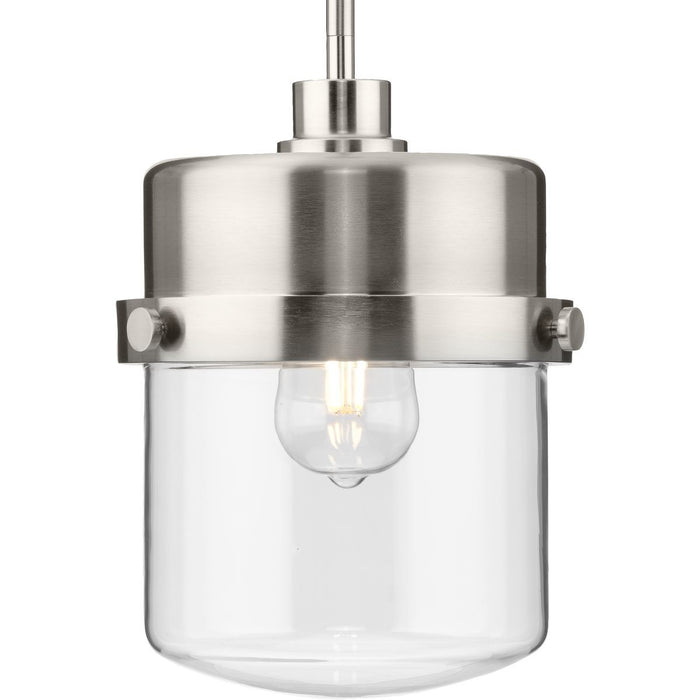 Progress Lighting P500471-009 One Light Pendant, Brushed Nickel