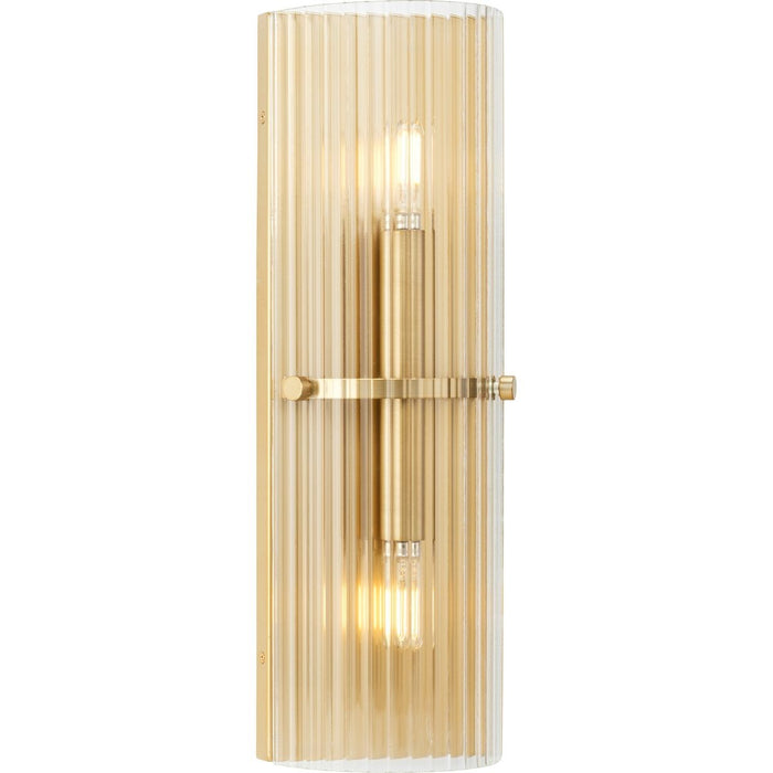 Progress Lighting P710136-205 Two Light Wall Sconce, Soft Gold