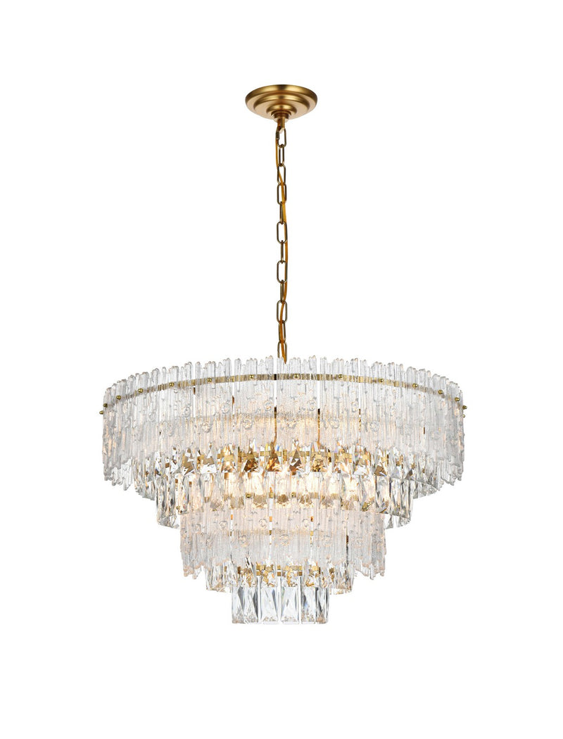 Elegant Lighting 1780D25SG Eight Light Chandelier, Satin Gold