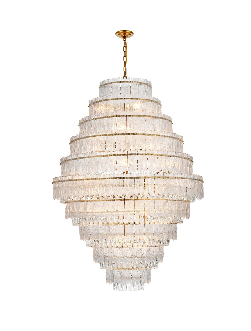 Elegant Lighting 1780D42SG 33 Light Chandelier, Satin Gold