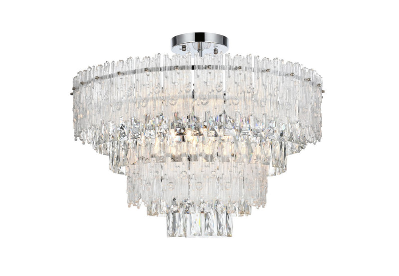 Elegant Lighting 1780F25C Eight Light Flush Mount, Chrome