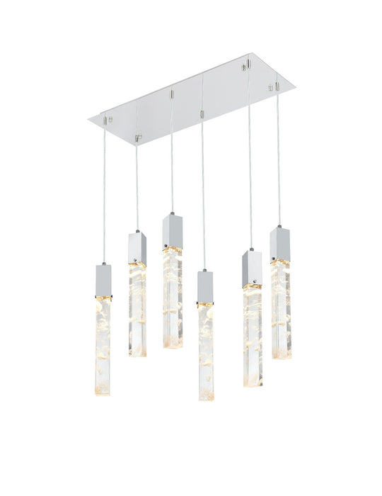 Elegant Lighting 2088D32C Six Light Pendant, Chrome