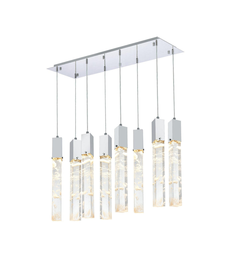 Elegant Lighting 2088D36C Eight Light Pendant, Chrome