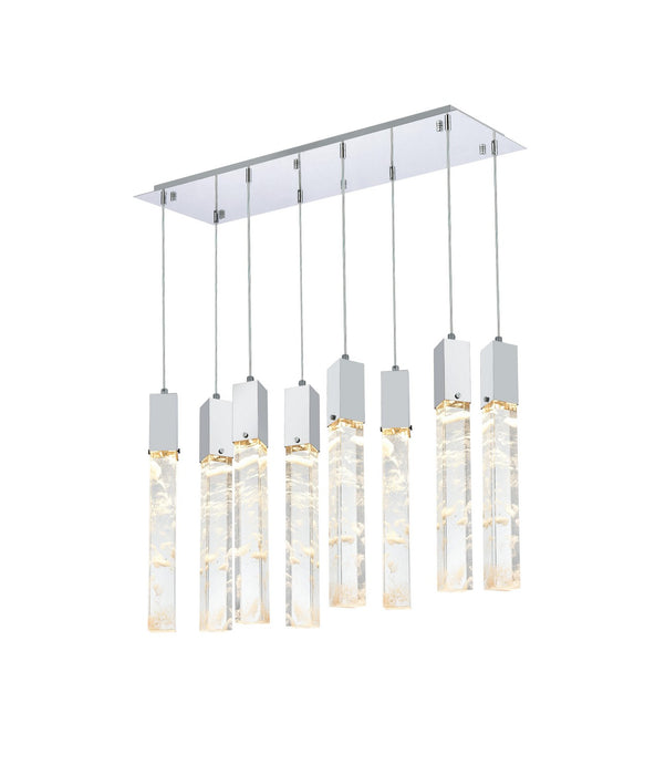 Elegant Lighting 2088D36C Eight Light Pendant, Chrome