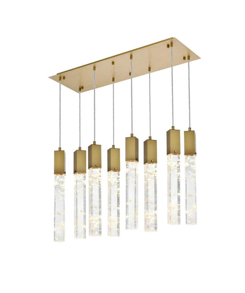 Elegant Lighting 2088D36SG Eight Light Pendant, Satin Gold