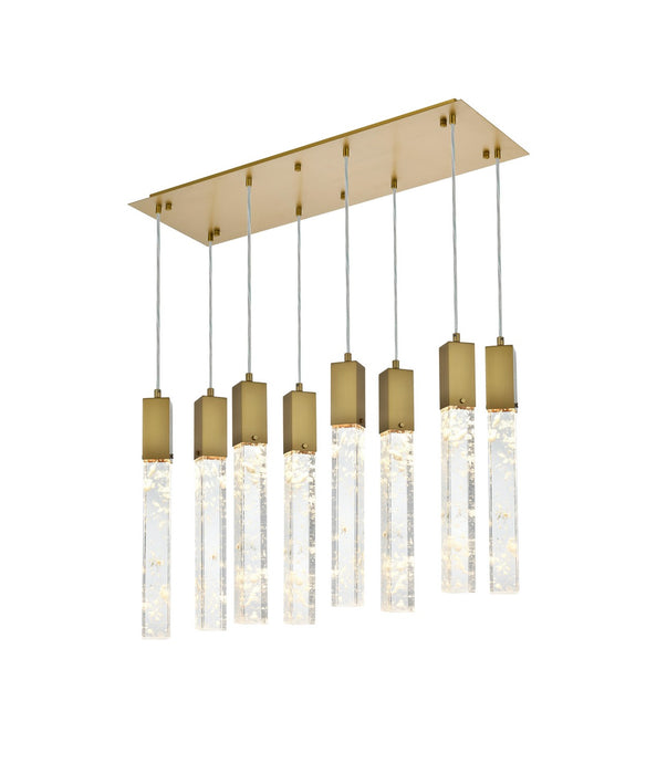Elegant Lighting 2088D36SG Eight Light Pendant, Satin Gold