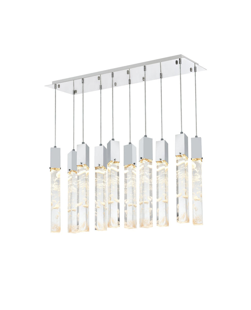 Elegant Lighting 2088D42C Ten Light Pendant, Chrome
