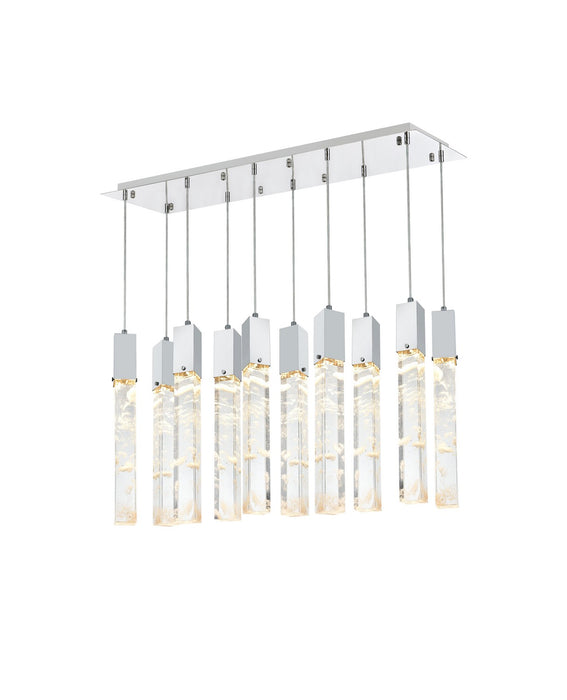 Elegant Lighting 2088D42C Ten Light Pendant, Chrome