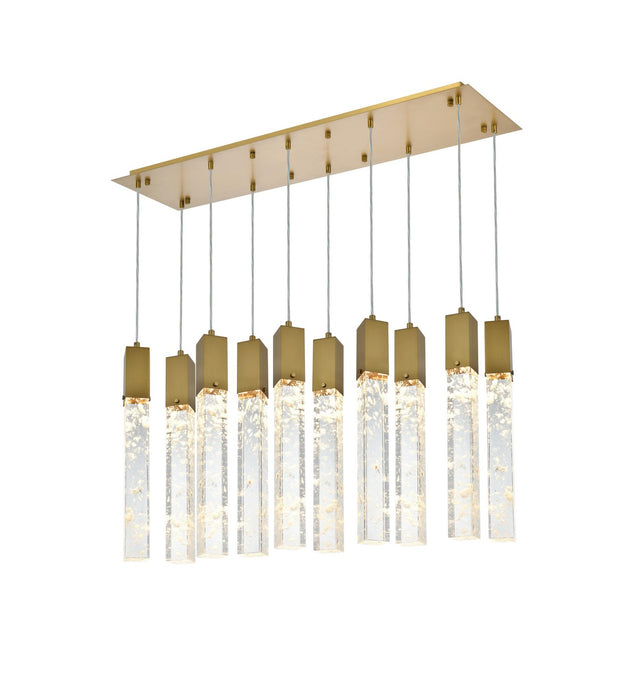 Elegant Lighting 2088D42SG Ten Light Pendant, Satin Gold