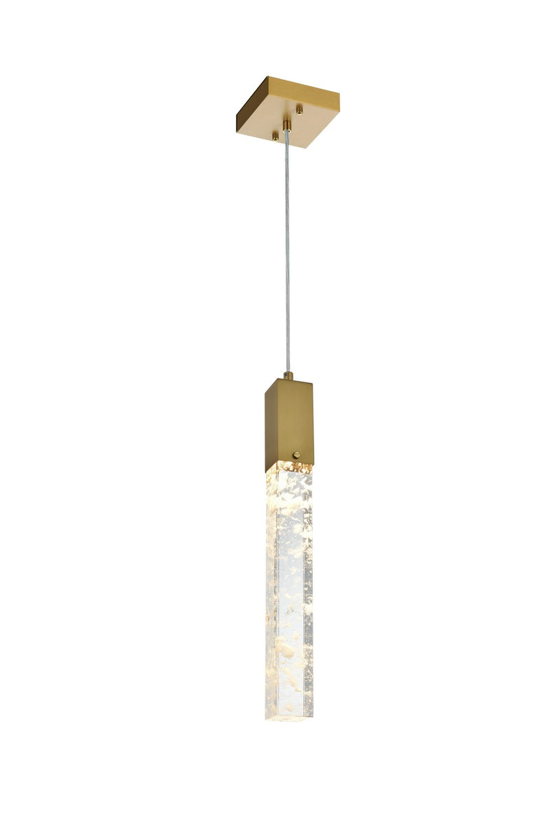 Elegant Lighting 2088D5SG One Light Pendant, Satin Gold