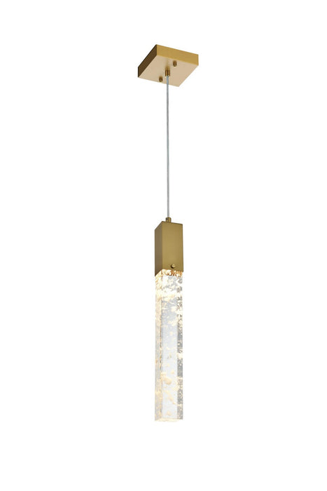 Elegant Lighting 2088D5SG One Light Pendant, Satin Gold