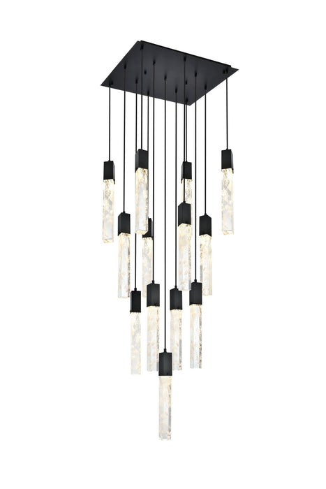 Elegant Lighting 2088G26BK 13 Light Pendant, Black