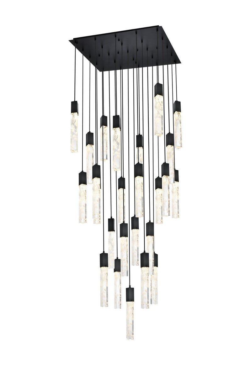 Elegant Lighting 2088G36BK 25 Light Chandelier, Black