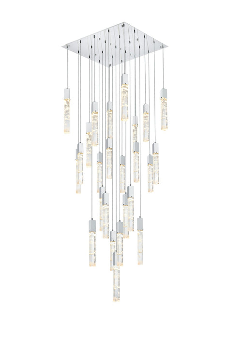 Elegant Lighting 2088G36C 25 Light Chandelier, Chrome