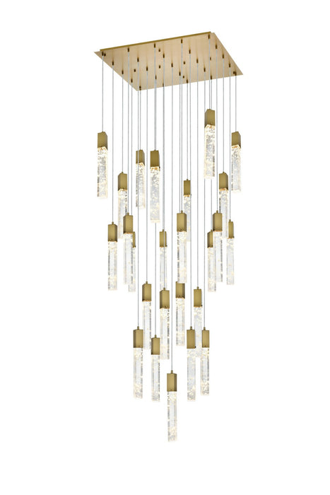 Elegant Lighting 2088G36SG 25 Light Chandelier, Satin Gold