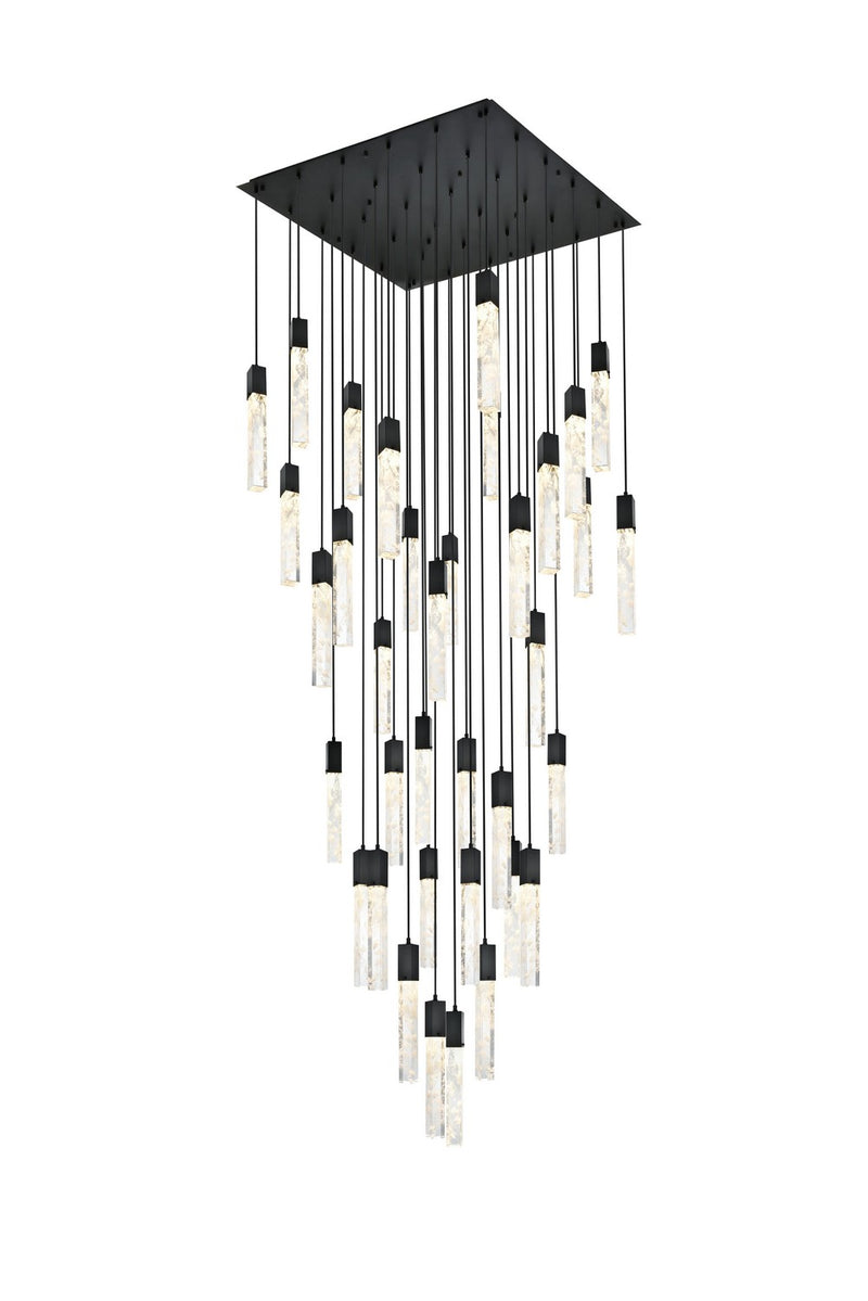 Elegant Lighting 2088G42BK 36 Light Chandelier, Black